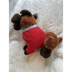 1997 Vintage TRENDMASTERS BULLDOG PLUSH 14” Puppy With Red Sweater